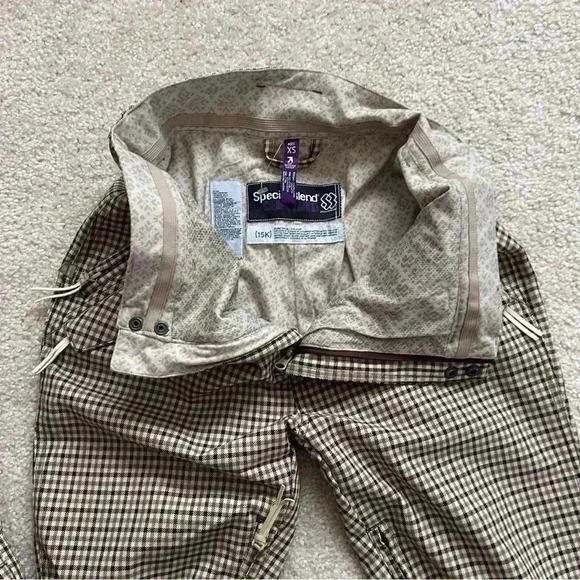 Special Blend Revolver Waterproof 15K Ski Snowboarding Pants Men XS Beige Plaid - Picture 11 of 16